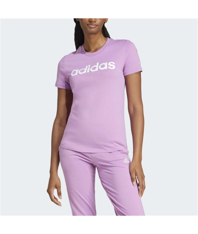 Camiseta adidas Mulher Essentials Slim Logo Roxo