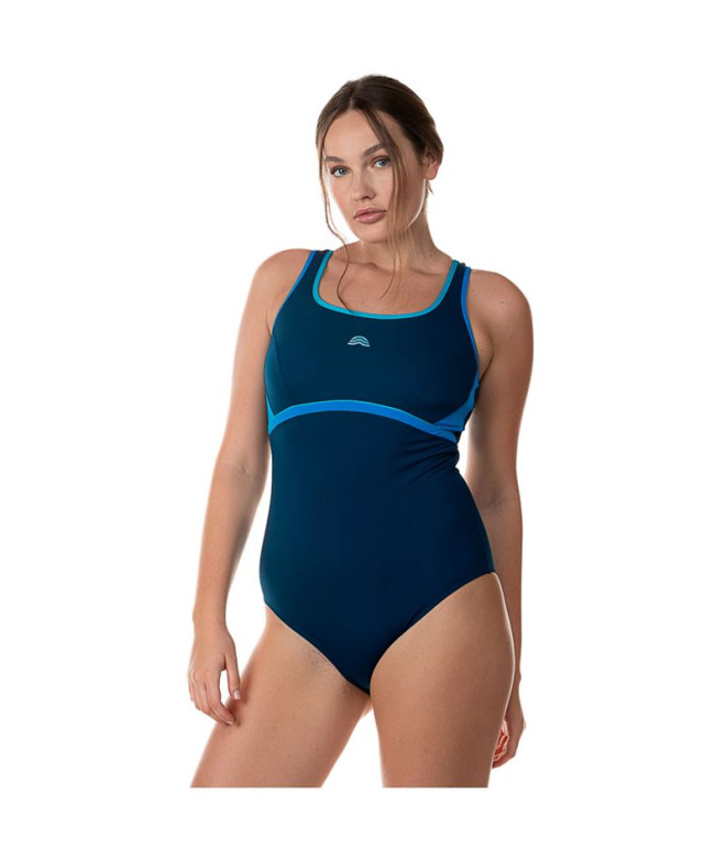 Bañador de Natación Aquarapid Costume Intero Azul Mujer