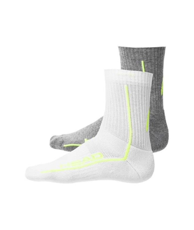 Calcetines Head All Sports Performance Gris Melange/Blanco Pack