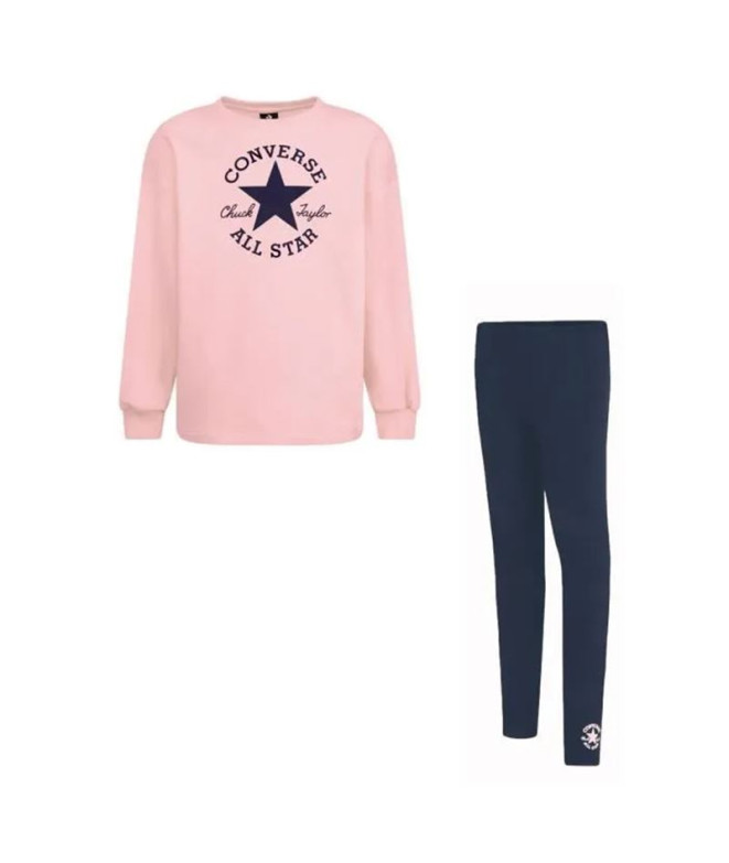 Chándal Converse Crewneckegging Niña Rosa/Azul