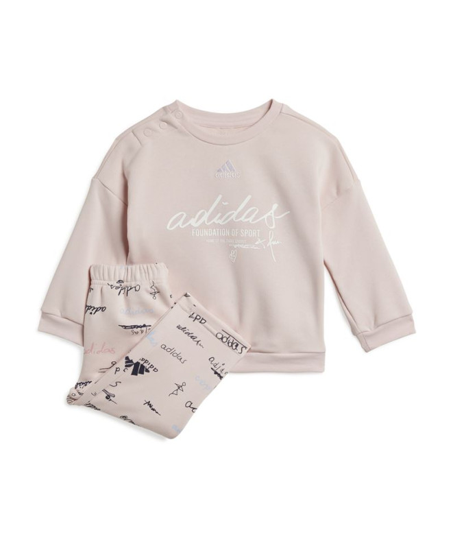 Conjunto adidas Brand Love Jogger Infantil Rosa