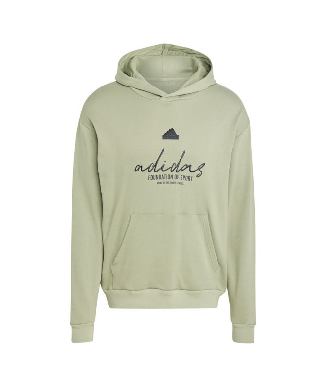 Sudadera adidas Brand Love French Terry Hoodie Hombre Verde