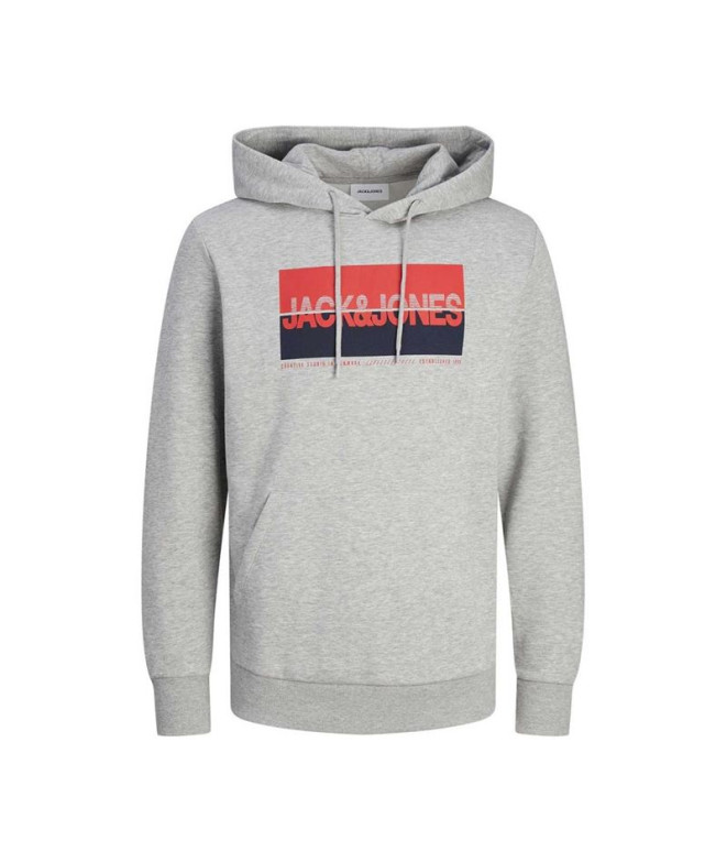 Sudadera Jack & Jones Jjnolan Sweat Hood Hombre Light Grey Melange