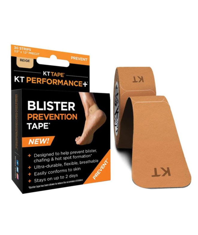 KT Tape Fita adesiva para prevenção de bolhas pré-cortada (30 x 9 cm) Bege