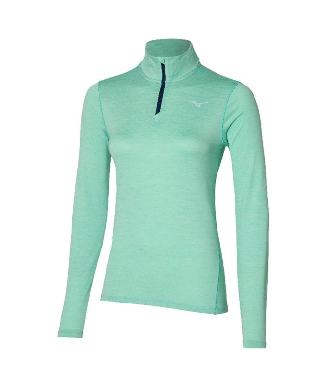 Camiseta Fitness Mizuno Mulher por Impulse Core Ls Hz T Verde Jade