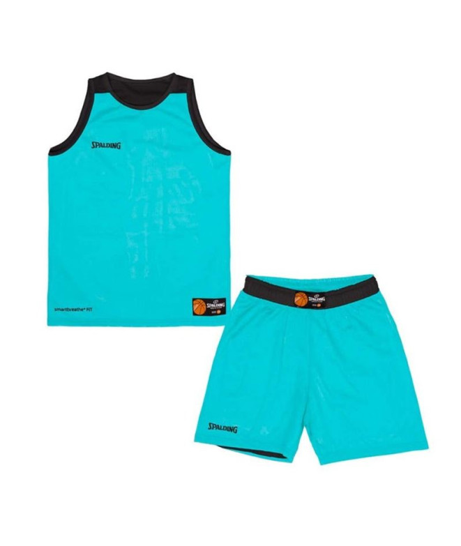 Conjunto Basquetebol Spalding Infantil de Double Face Atoll Blue/Black