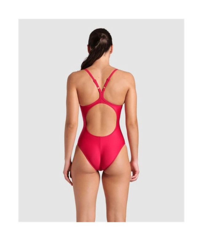 Bañador de Natación Arena Solid  Mujer Rojo