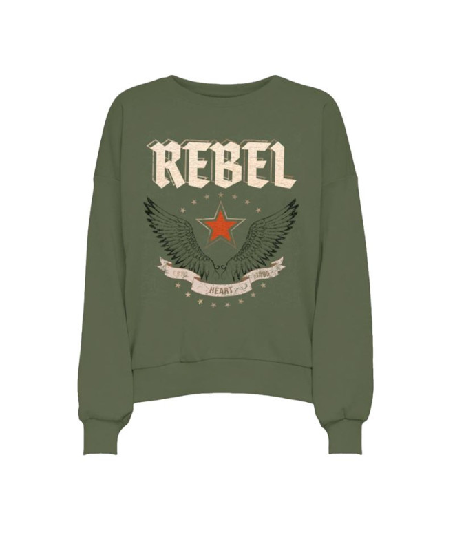 Moletom Only Onllayla L/S Wings O-Neck Loden Verde Mulher