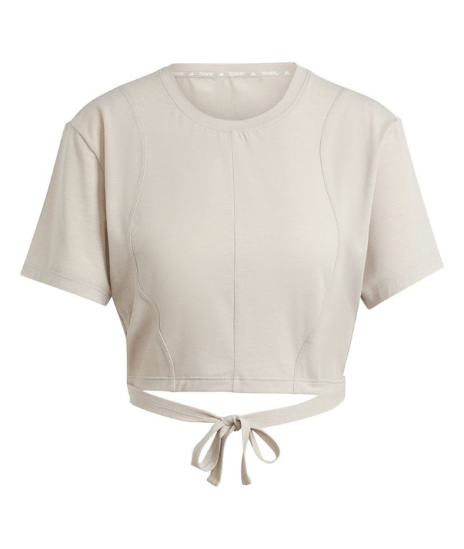 Camiseta de Fitness adidas Yoga Mujer Beige