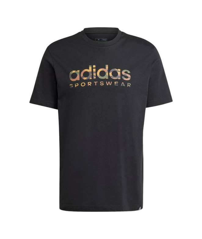 Camiseta Homem Adidas Camo Linear Graphic Preto