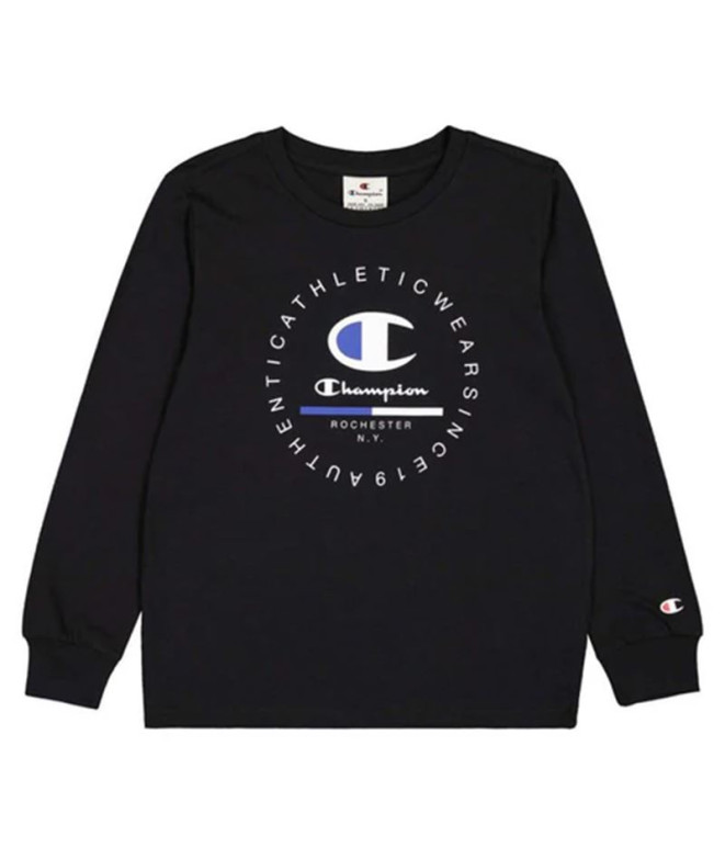 Camiseta Champion Long Sleeve Crewneck Hombre Negro