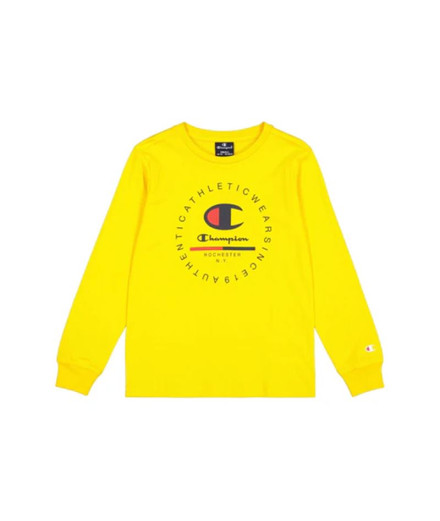 T-shirt Champion Homme Manches longues Crewneck Jaune