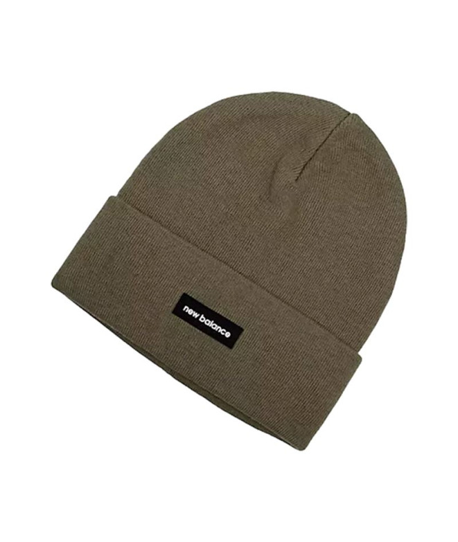 Bonnet New Balance Manchettes en tricot linéaire Vert olive