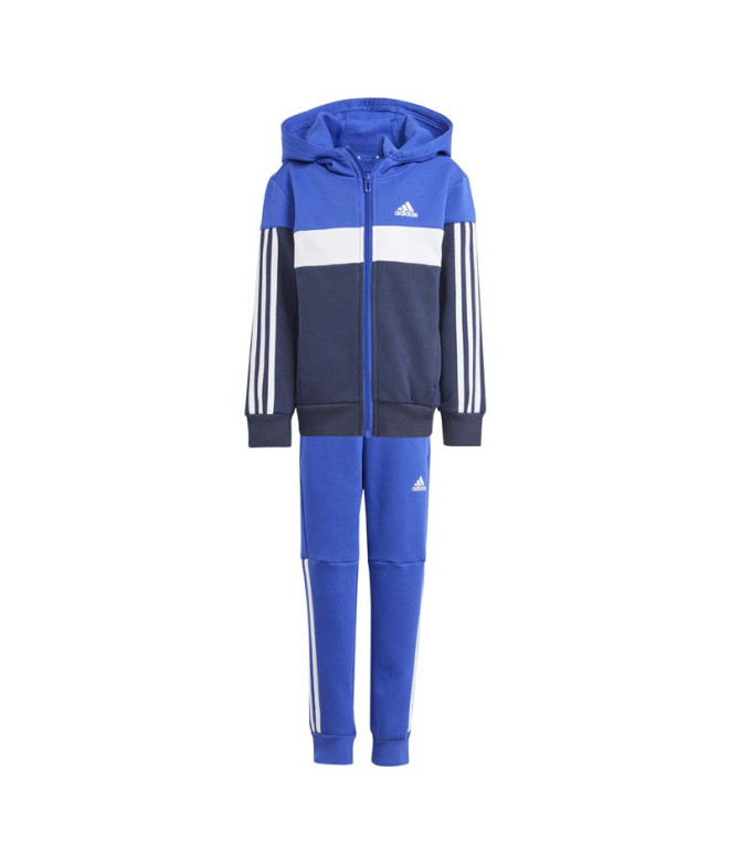 adidas Enfant Tracksuit Little Tiberio 3-Stripes Colorblock Fleece Blue