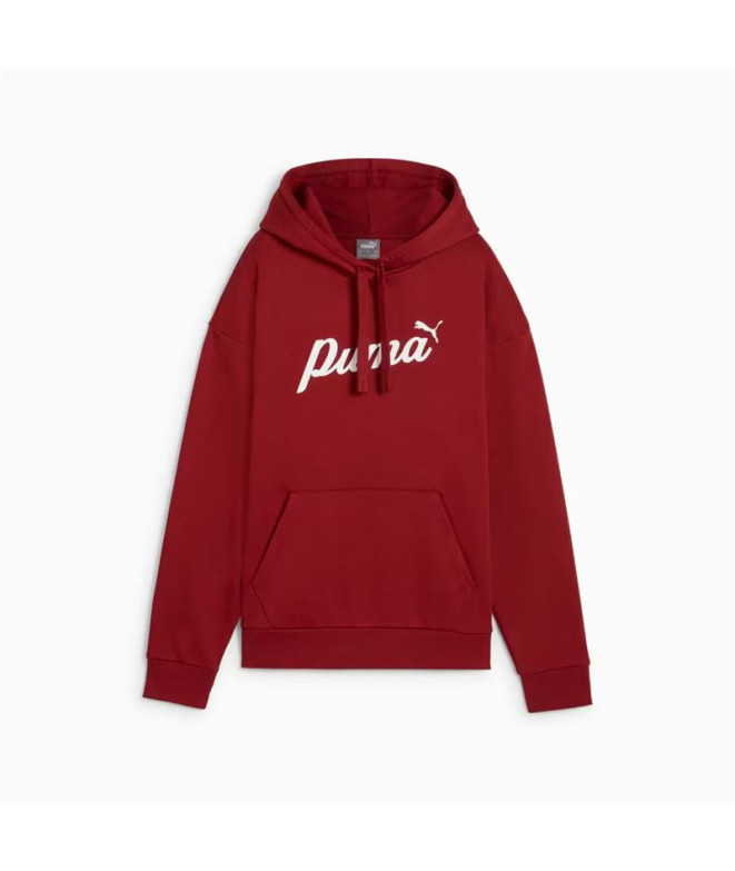 Moletom Mulher Puma Essentials+ Script Borracha vermelha/Branco vivo