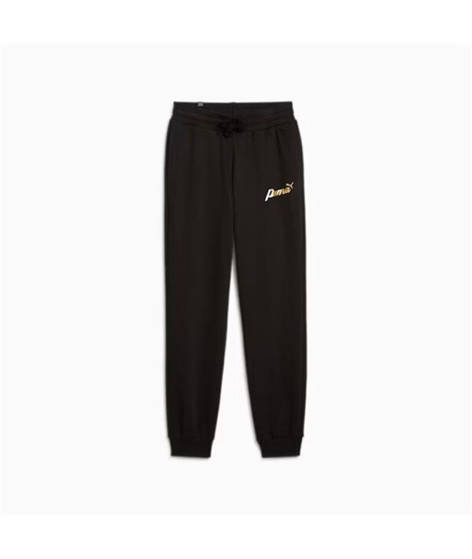 Calça Menina Puma Essentials+ Script Metallic Pants Fl G Preto