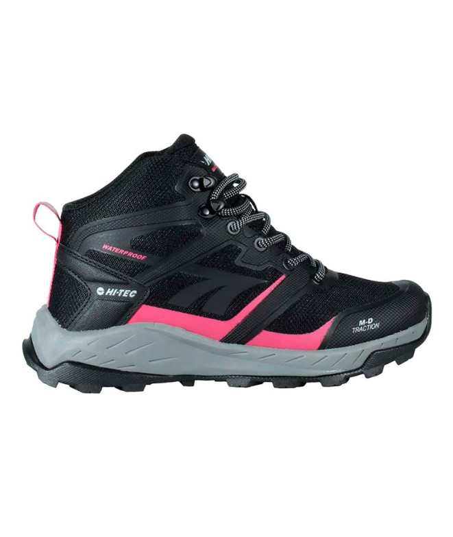 Botas de montanha Hi-Tec Toubkal Mid Wp Preto/Cinza/Gerânio Mulher