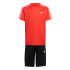 Conjunto adidas Essentials Aeroready 3 Bandas Regular Fit Infantil Rojo/Blanco