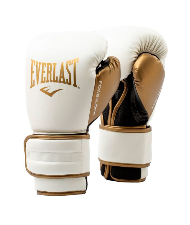 Guantes de Boxeo Everlast Powerlock 2R Training Glove Blanco/Oro