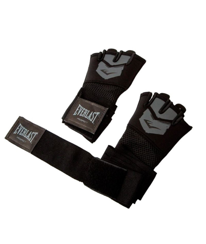 Boxe Luvas da Everlast Prospect Quick Wraps Preto/Cinza