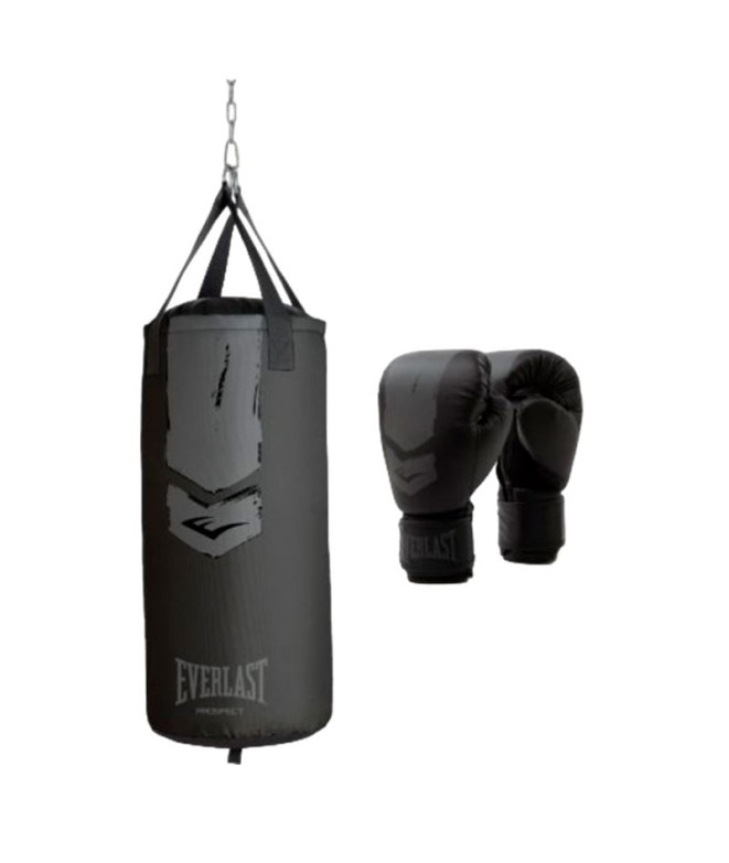 Set Boxe Kit da Everlast Prospect 2 Heavy Bag , Preto/Cinza,