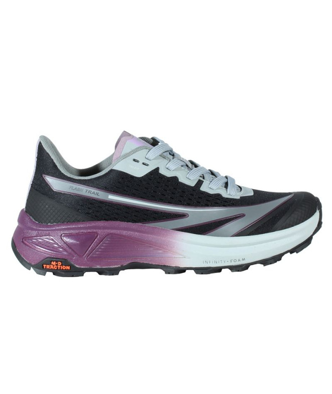 Zapatillas de Trail Hi-Tec Flash Negro/Gris Mujer
