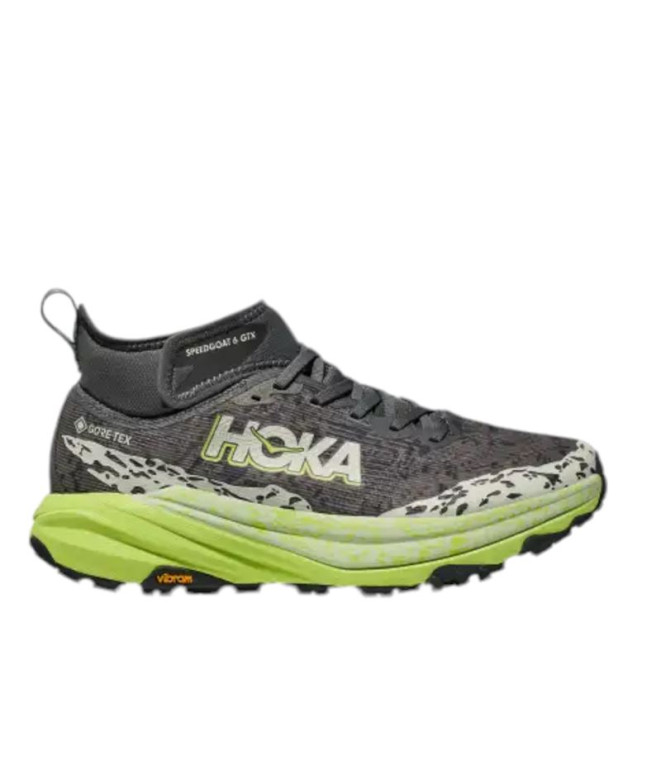 Chaussures Trail de Hoka Speedgoat 6 Mid Gtx Gris/Jaune Homme