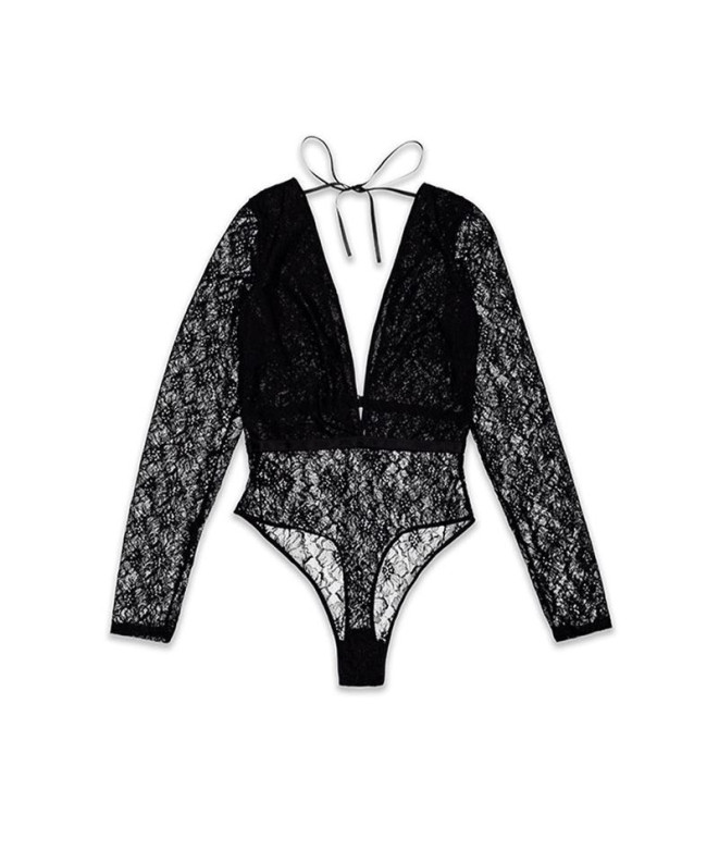 Body Noir Limba Manches longues Sade Noir