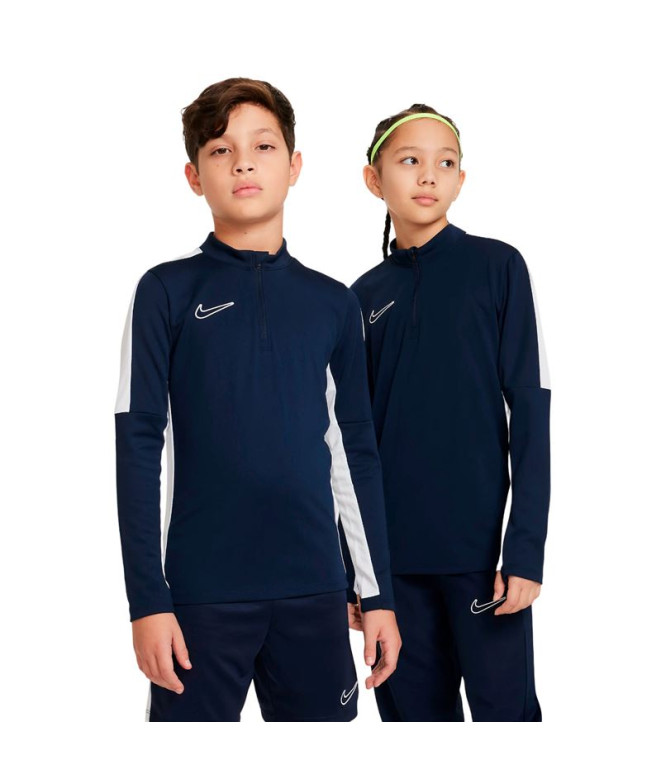 Camiseta Futebol Nike infantil da Dri-Fit Academy 23 Marinho/Branco