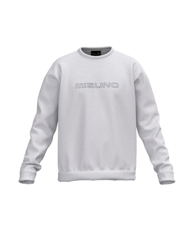 Sudadera de Fitness Mizuno Athletics Graphic Crew Hombre Blanco