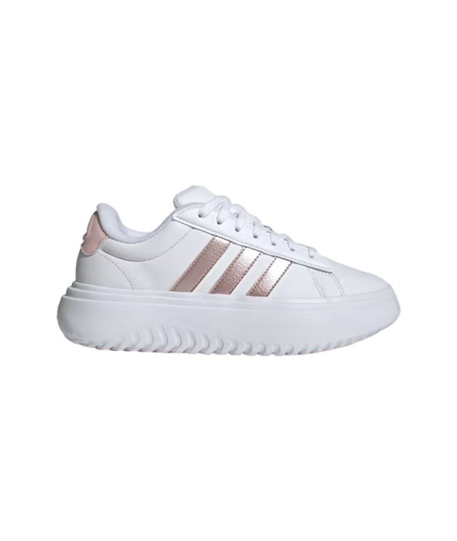 Sapatilhas Court Mulher Adidas Grand Platform Nuvem Branca / Areia Metálica Rosa