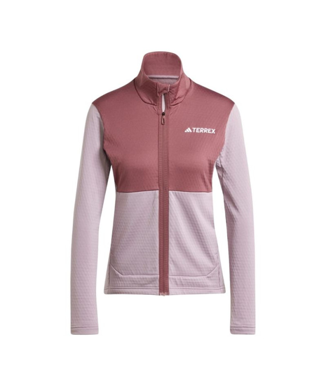 Chaqueta de Montaña Adidas Terrex Multi Light Fleece Full Zip Mujer Lila/Borgoña