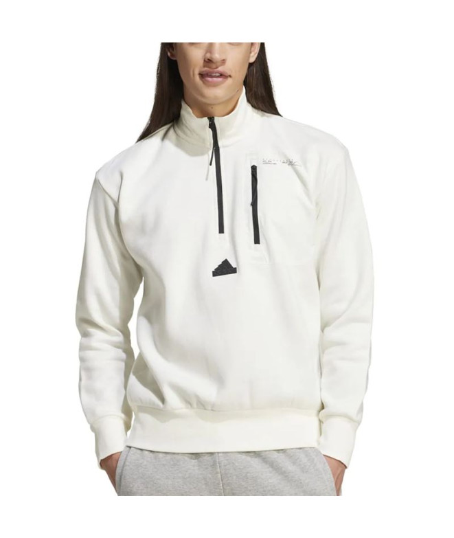 Sweat Homme Adidas City Es e Fleece Half-Zip White