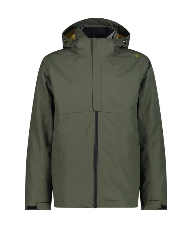 Veste Montagne CMP Homme par Zip détachable Capuche détachable Intérieur vert