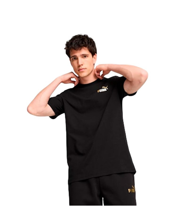 T-shirt Homme Puma Ess Tape Minimal Gold Black