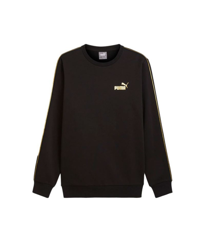 Sudadera Puma Ess Tape Minimal Gold Crew Fl Hombre Negro