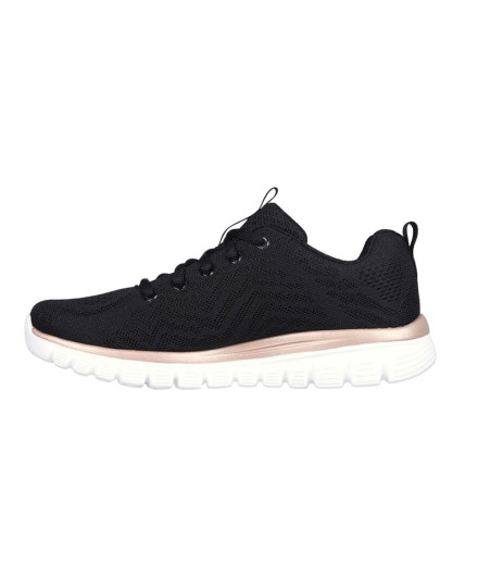Sapatilhas Skechers Mulher Graceful-Get Connect Preto/Rosa 2