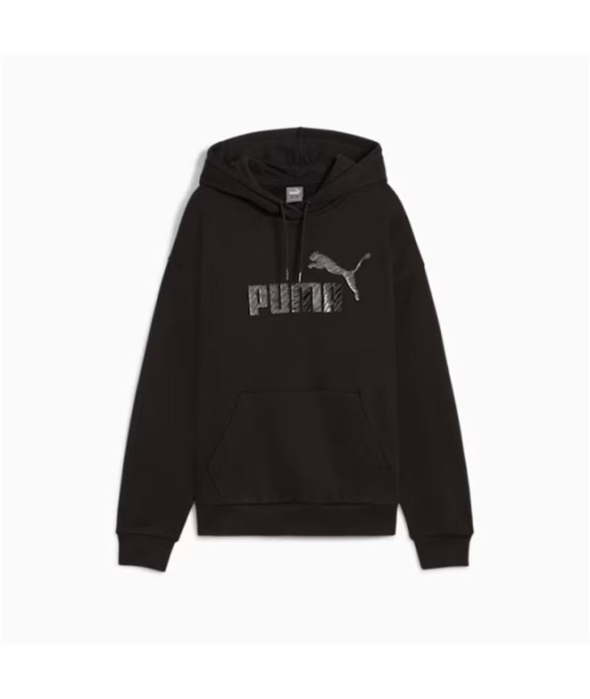 Sudadera Puma Ess+ Animal Hoodie Fl Mujer Negro