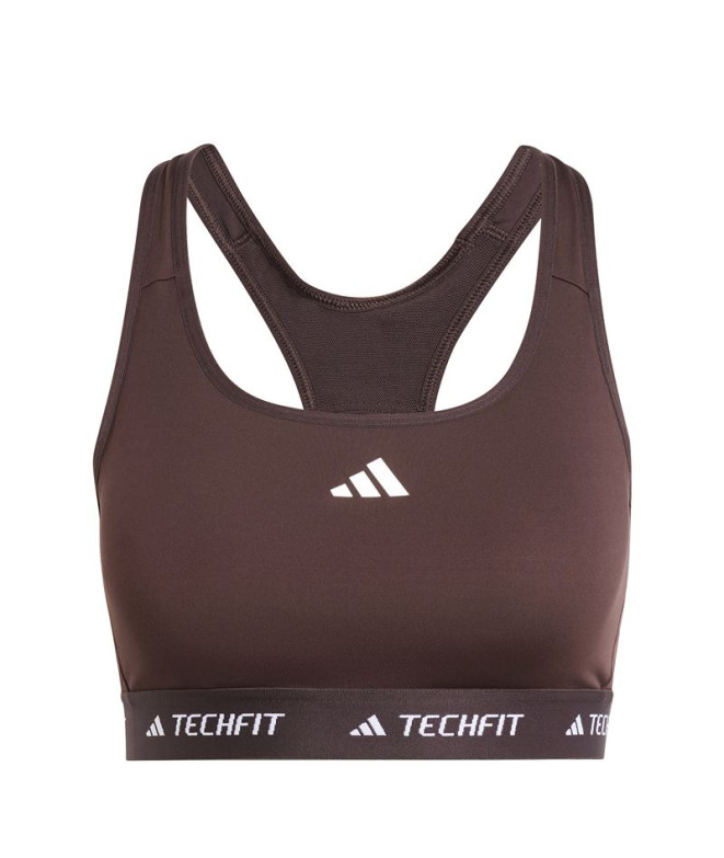 Sujetador Deportivo de Fitness adidas Techfit Medium Support Mujer Marrón