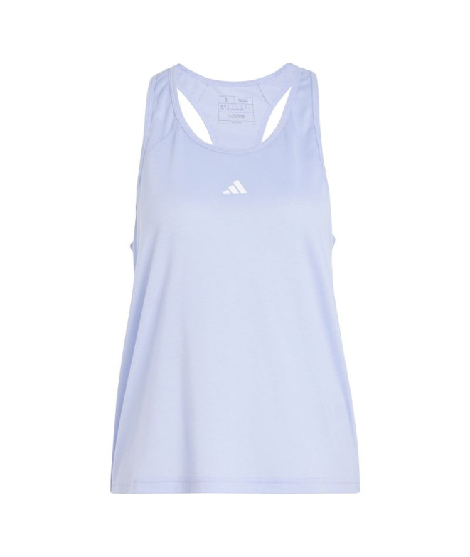 Camiseta adidas Top Mulher T-shirt de treino com a marca mínima Racerback Tank Azul