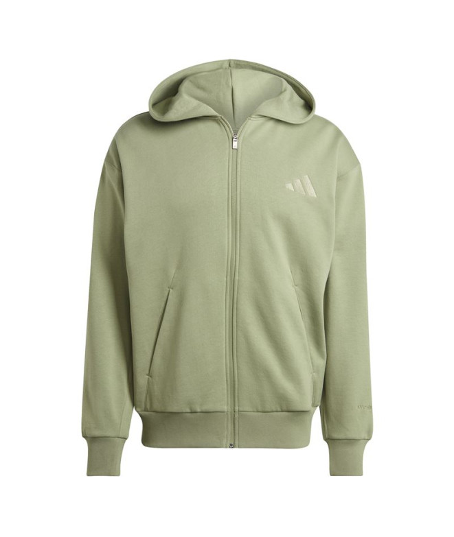 Chaqueta adidas All Szn Fleece Full Zip Hoodie Hombre Verde