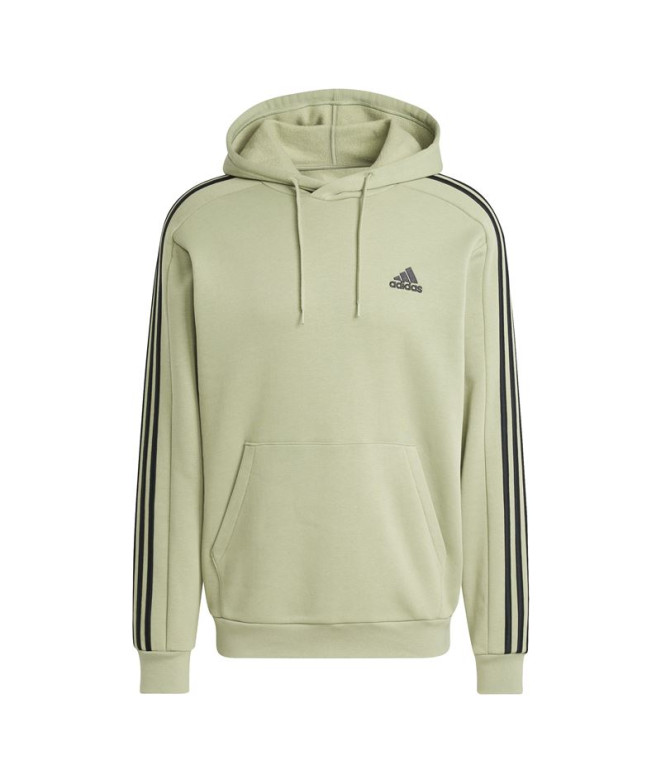 Moletom adidas Homem Casaco com capuz de 3 riscas Essentials Fleece Verde