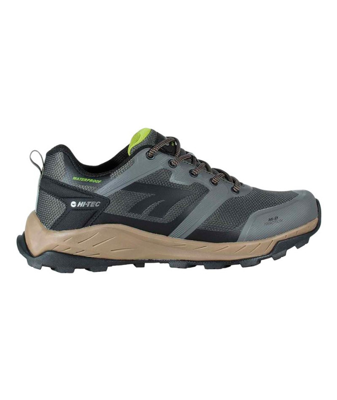 Chaussures Montagne Hi-Tec de Toubkal Low Wp Olive/Taupe/Chartreuse Homme