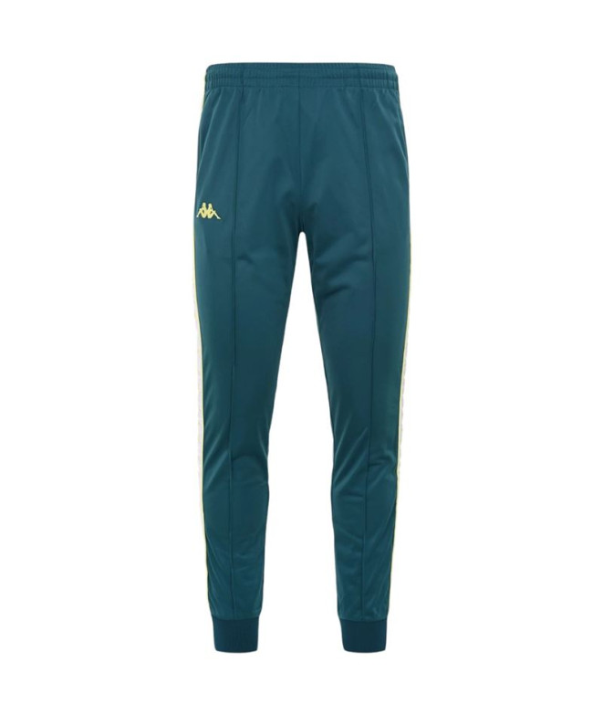 Calça Kappa Rastoria Slim 222 Bandas Verde Mineral Branco Homem