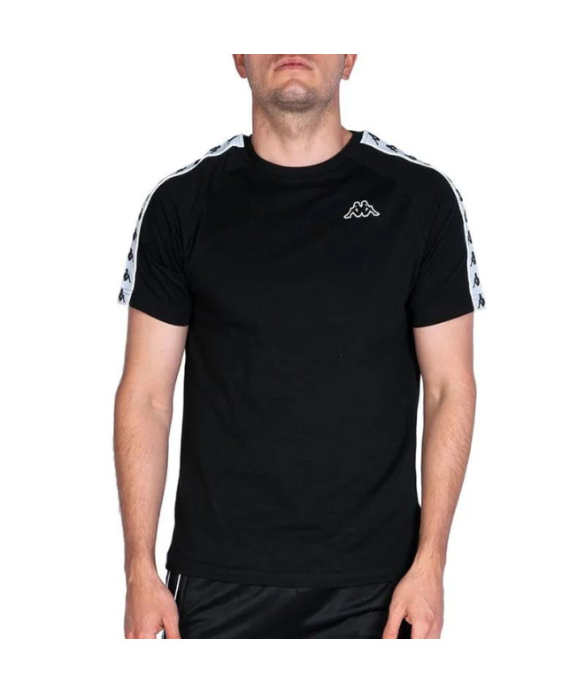 Camiseta Kappa Coen Slim 222 Banda Hombre Negro/Blanco/Negro