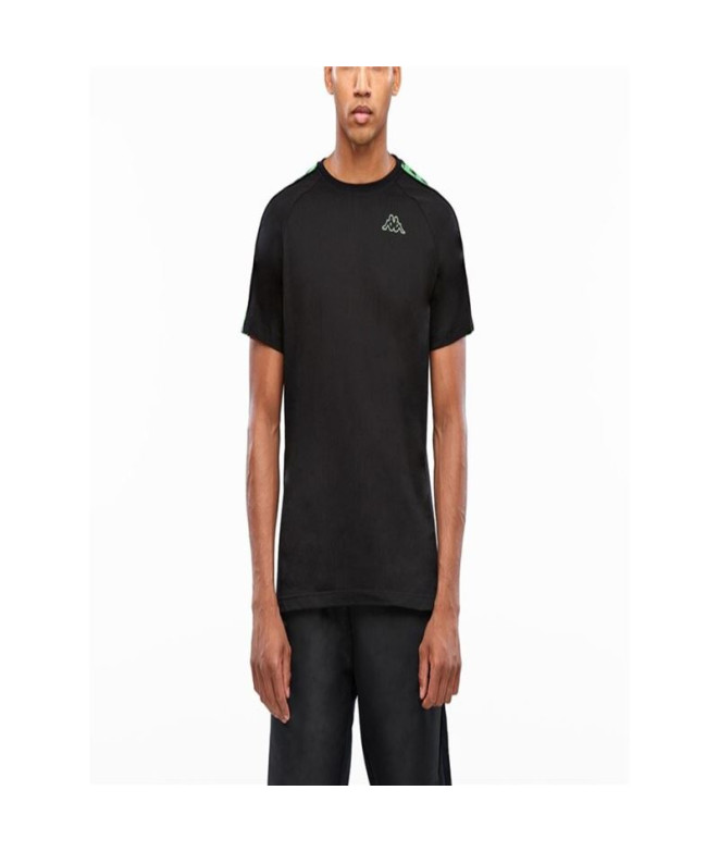 Camiseta Kappa Coen Slim 222 Banda Hombre Negro/Verde/Negro