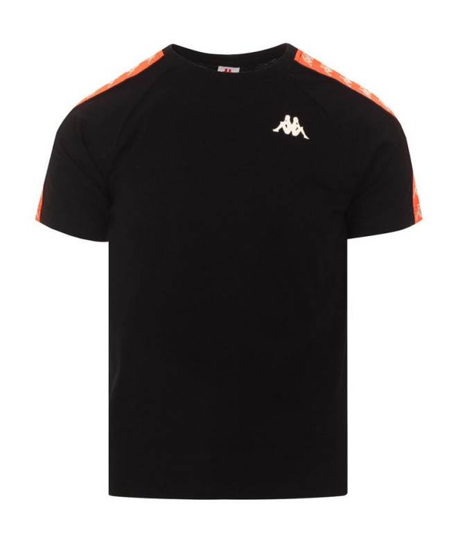 Camiseta Kappa Homem Coen Slim 222 Band Preto/Laranja Fluo