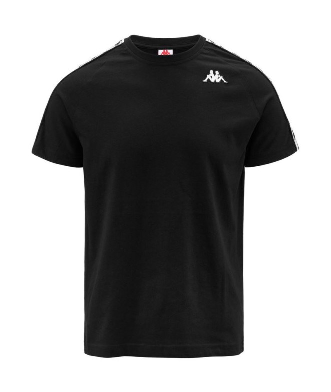 Camiseta Kappa Coen Slim 222 Banda Hombre Negro/Blanco