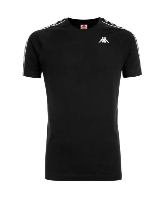 Camiseta Kappa Homem Coen Slim 222 Band Preto/Preto/Branco