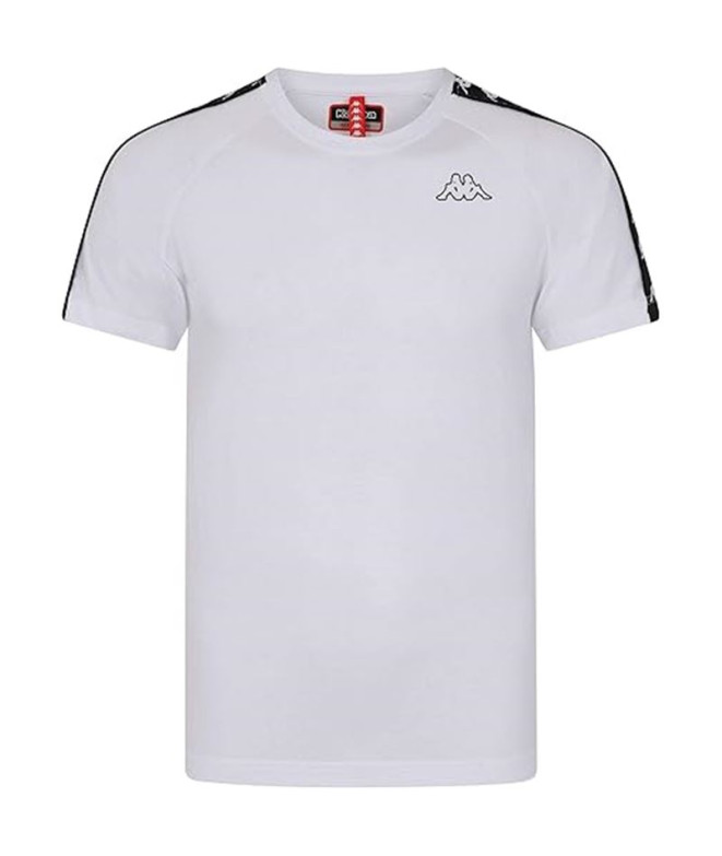 Camiseta Kappa Homem Coen Slim 222 Band Branco/Preto/Branco